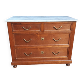 Oak and marble chest of drawers, early 20th century