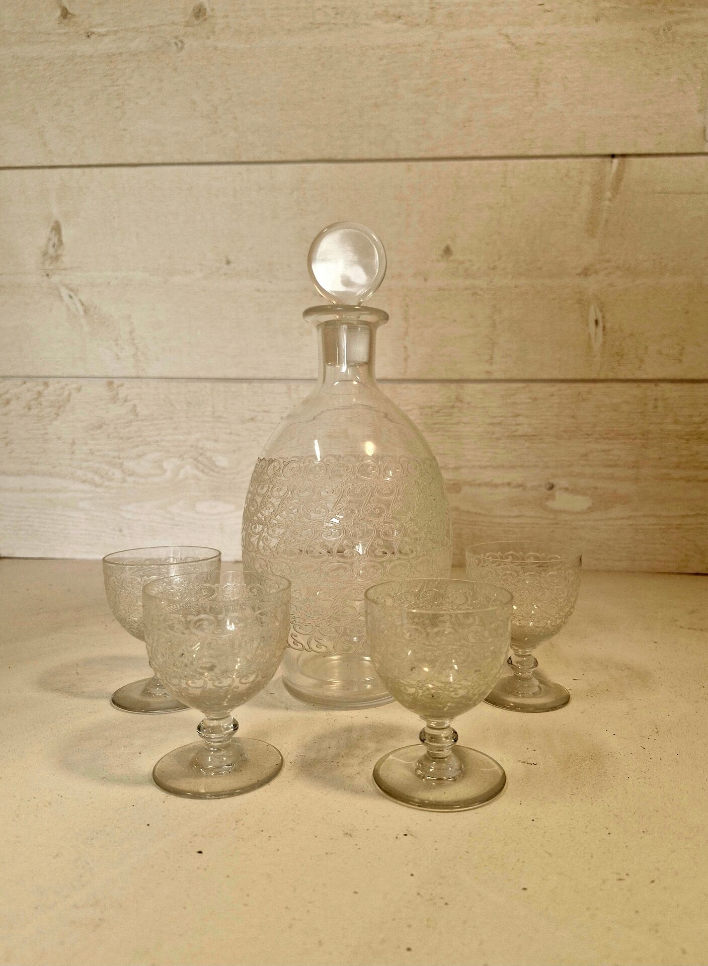 Baccarat carafe and glasses