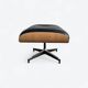 Fauteuil et repose-pieds hauts Herman Miller Original Eames, noir et chêne
