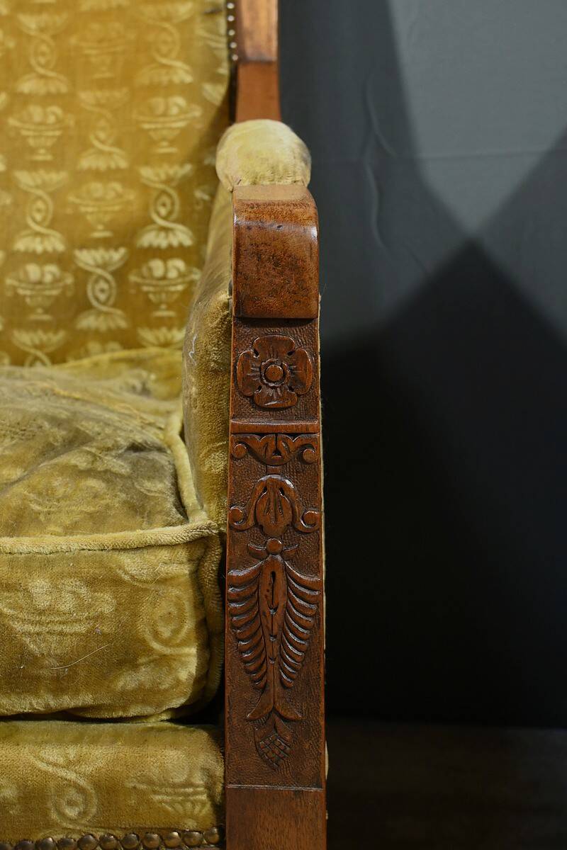 Pair of "Bergère" Armchairs in Mahogany, Empire Period – Early 19th Century