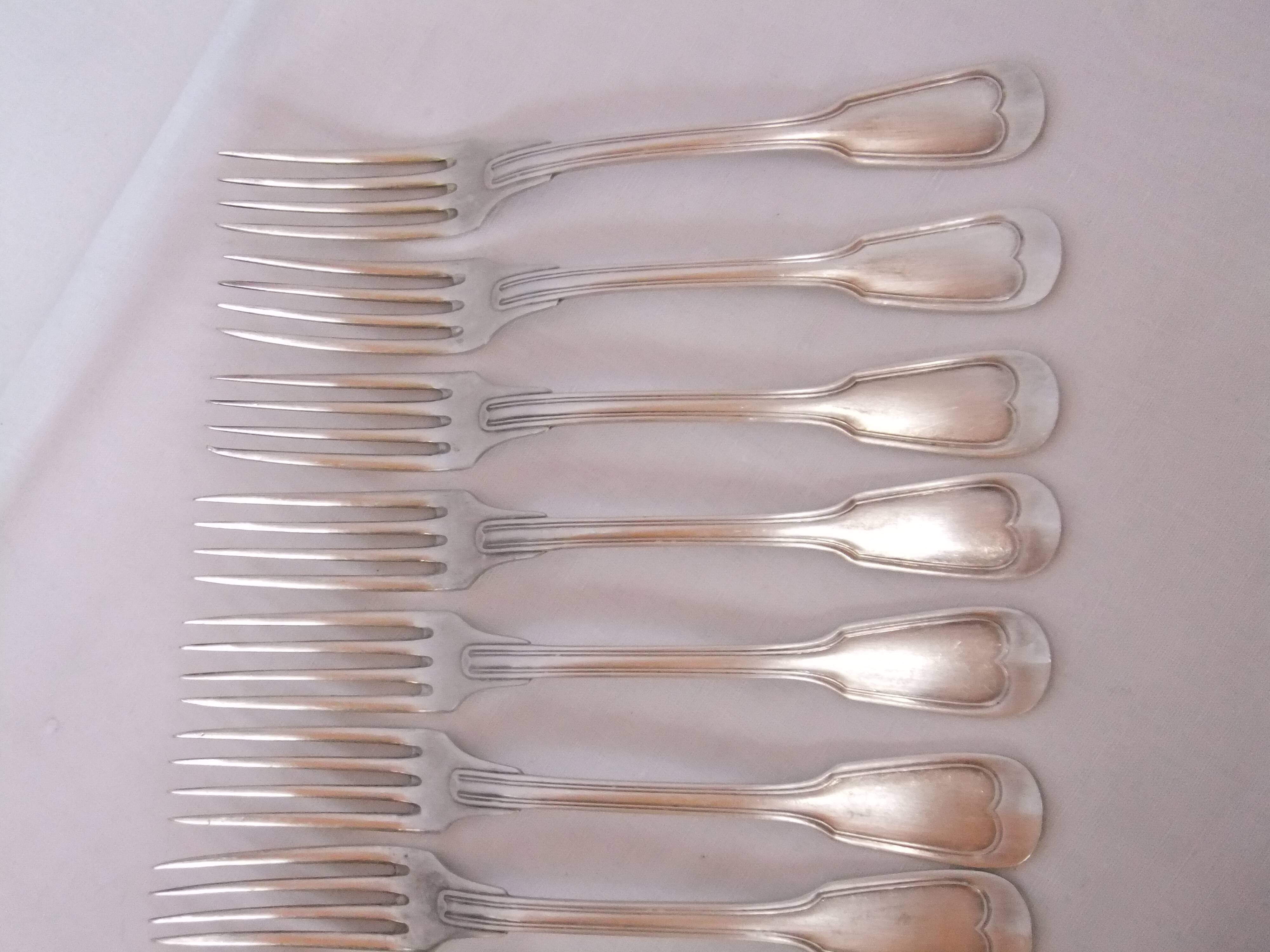 Antique forks silver metal service model to net