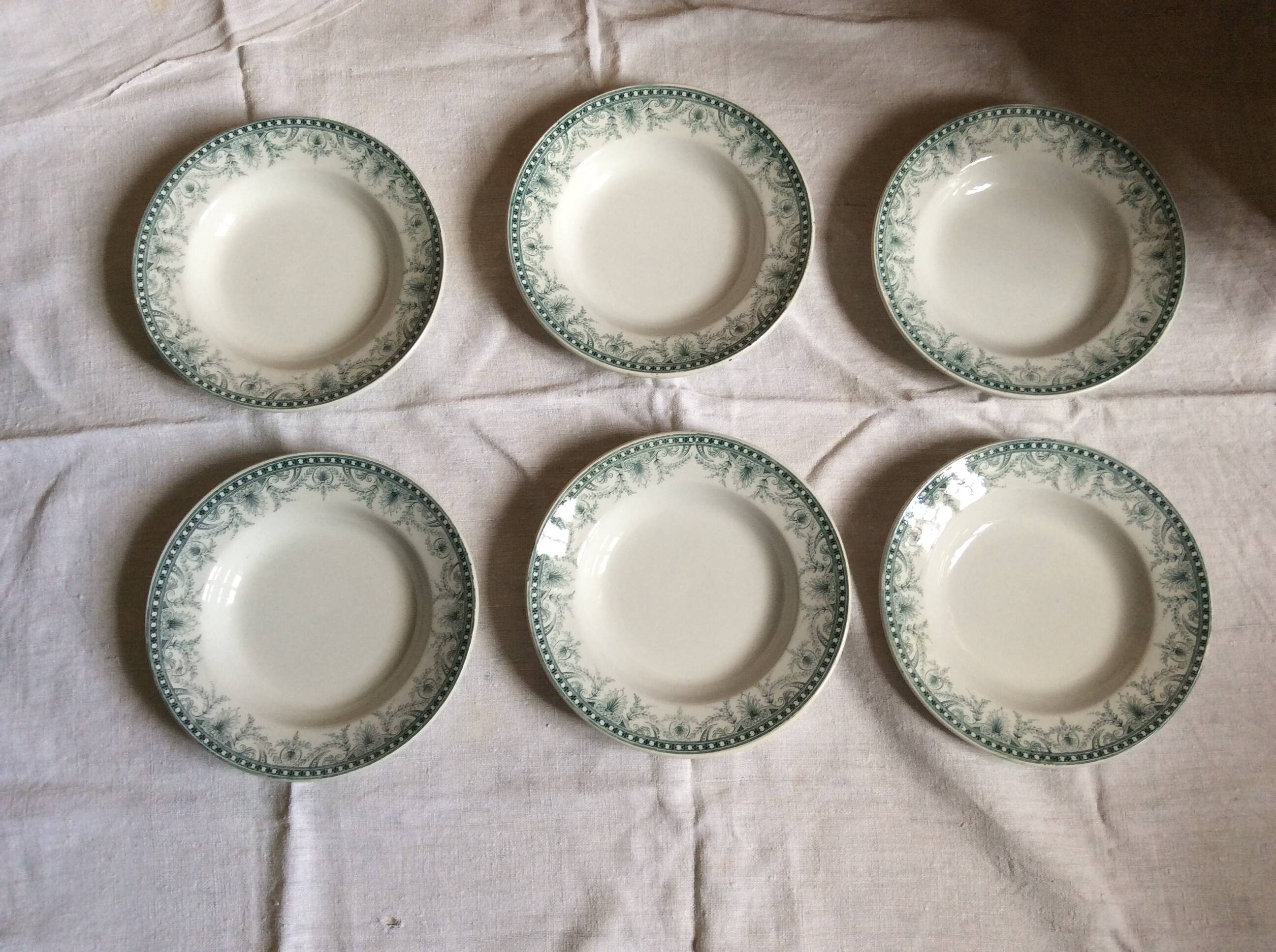 6 Terre de Fer soup plates