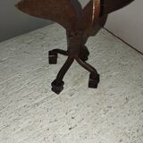 Candle holder blade base wrought iron brutalist folk art