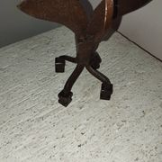 Candle holder blade base wrought iron brutalist folk art