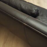 Brown leather sofa, Danish design, 1970s, designer: Werner Langenfeld, manu