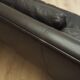 Brown leather sofa, Danish design, 1970s, designer: Werner Langenfeld, manu