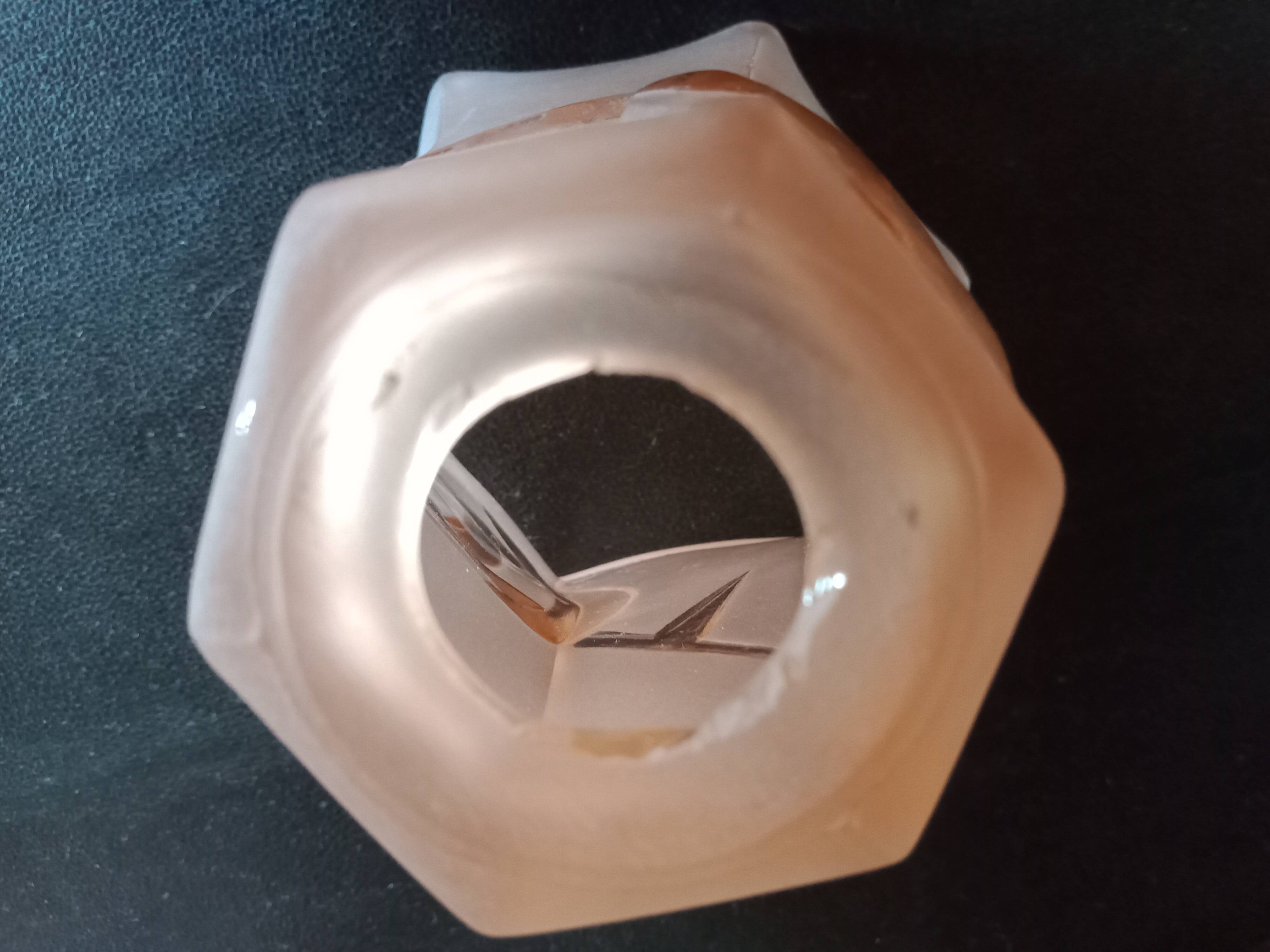 Tulip in bell - pink glass matt clear geometric decoration