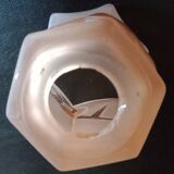 Tulip in bell - pink glass matt clear geometric decoration