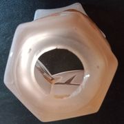 Tulipe en cloche - verre rose mat décor géométrique clair