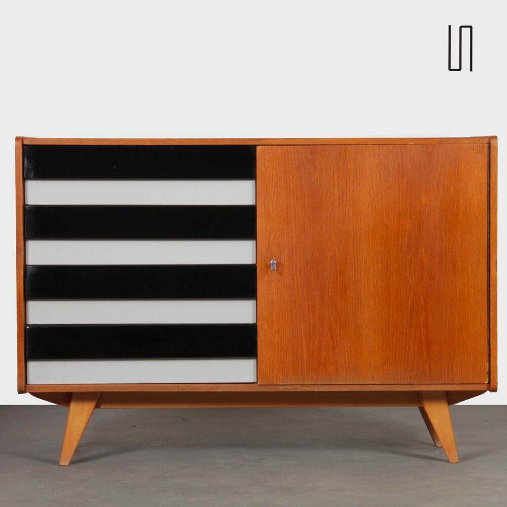 Vintage oak chest of drawers by Jiri Jiroutek, model U-458, 1960s