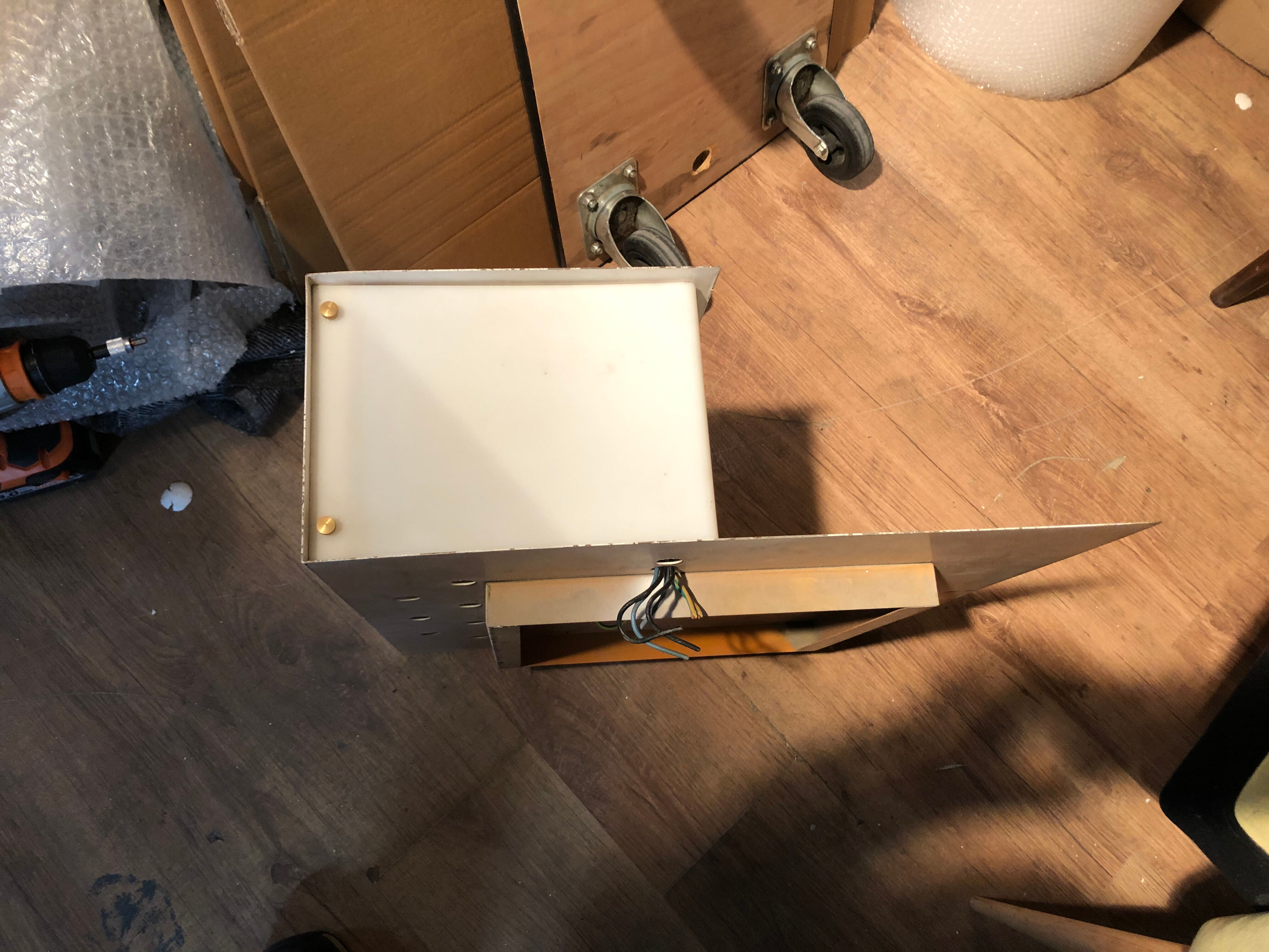 Series of 10 white laqué metal wall light 1960s