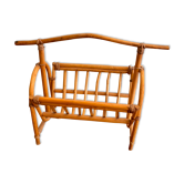 Vintage rattan magazine holder