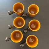 Set of 6 stoneware coffee cups