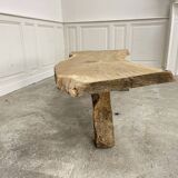 Table basse/pied de lit bois en demi-lune