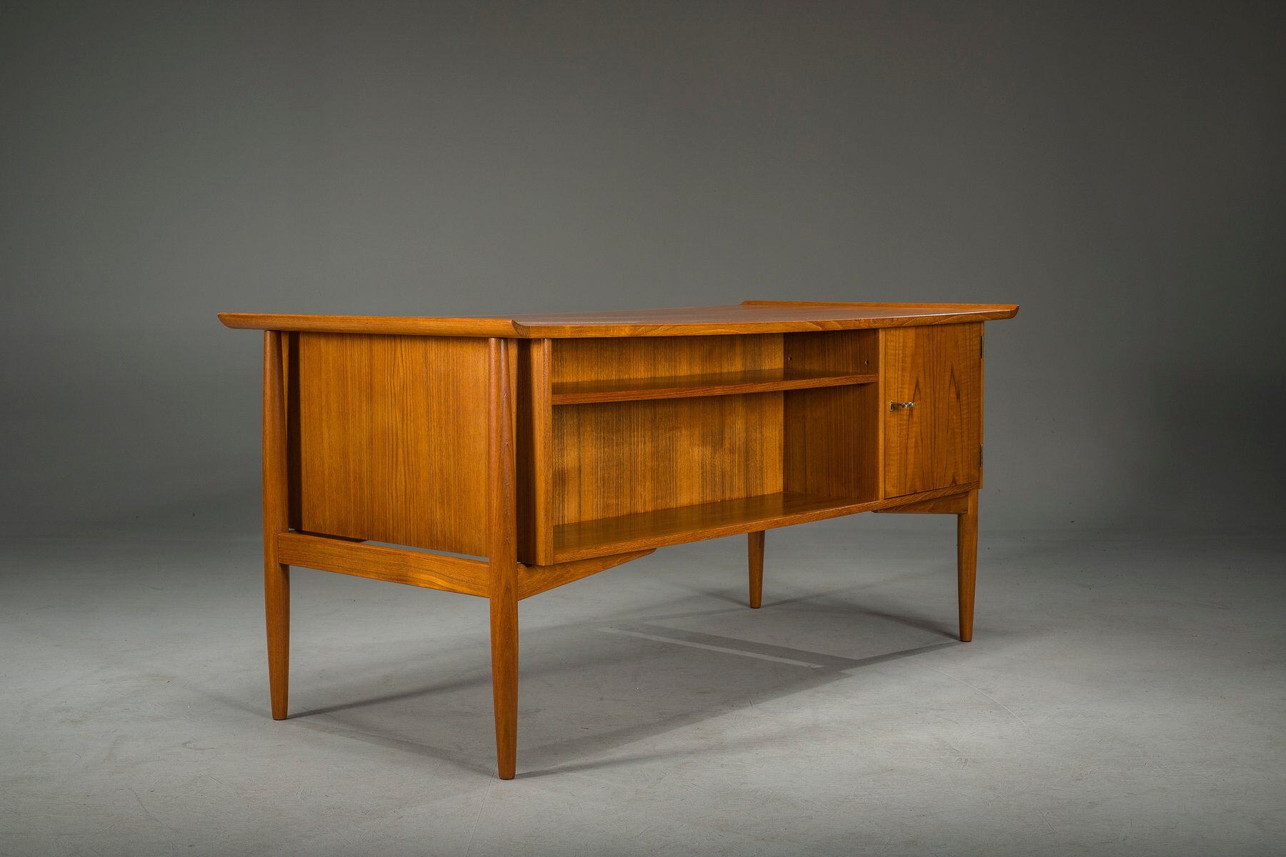 Mid-century Danish teak executive desk by Arne Vodder for H.P. Hansen, 1960s