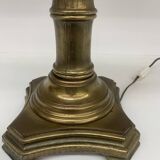 Vintage brass table lamp base in faux bamboo, 1970's