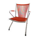Children's armchair, folding, scoubidou and chrome, 1960