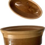 Small beige & brown terracotta terrine