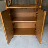 Vintage rattan bookcase 70s