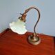Art Nouveau desk lamp, bronze and opalescent glass