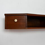 Table de chevet murale scandinave en acajou avec boutons en bakélite