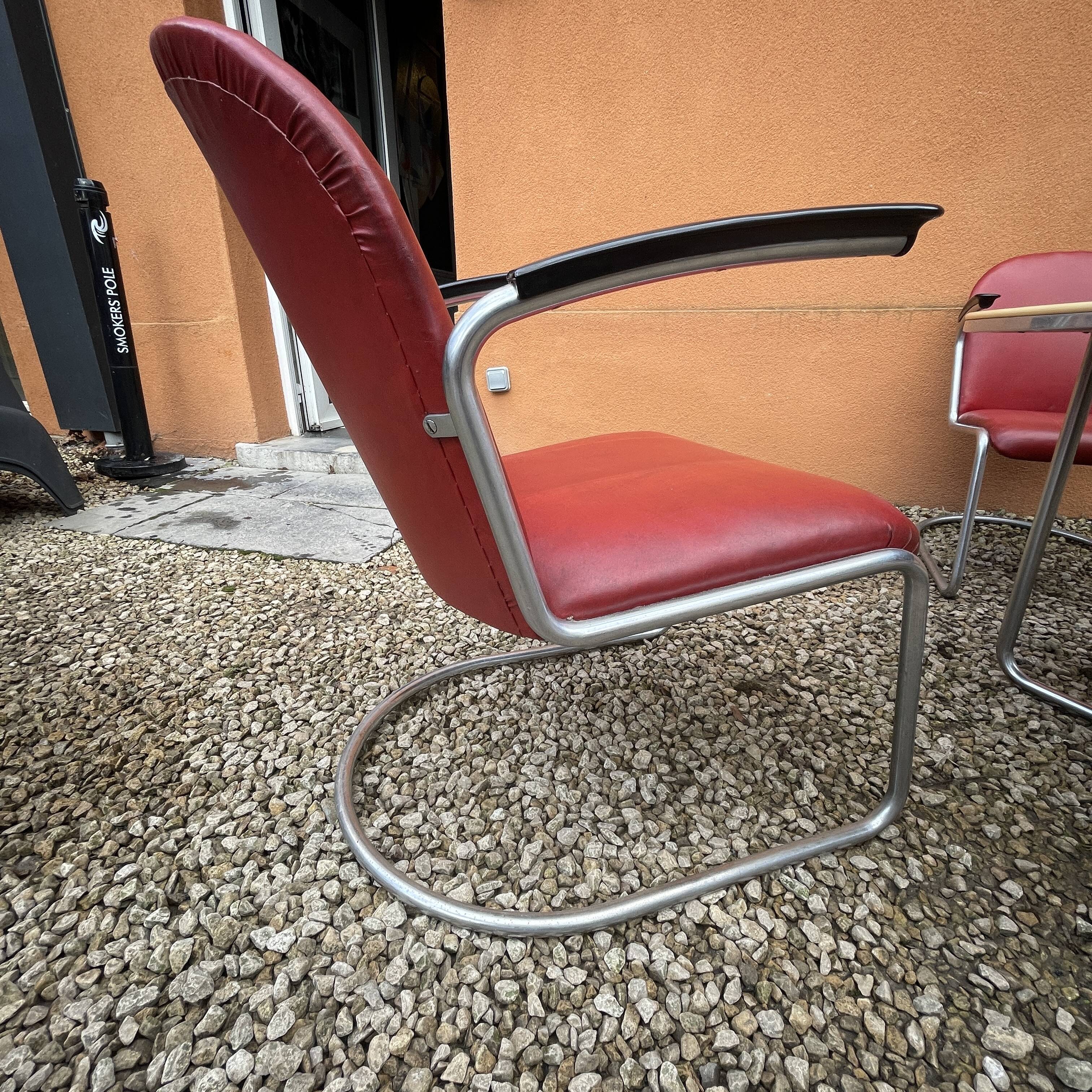 WILLEM HENDRIK GISPEN, set of 3 chairs 413 cantilever Art Deco Bauhaus