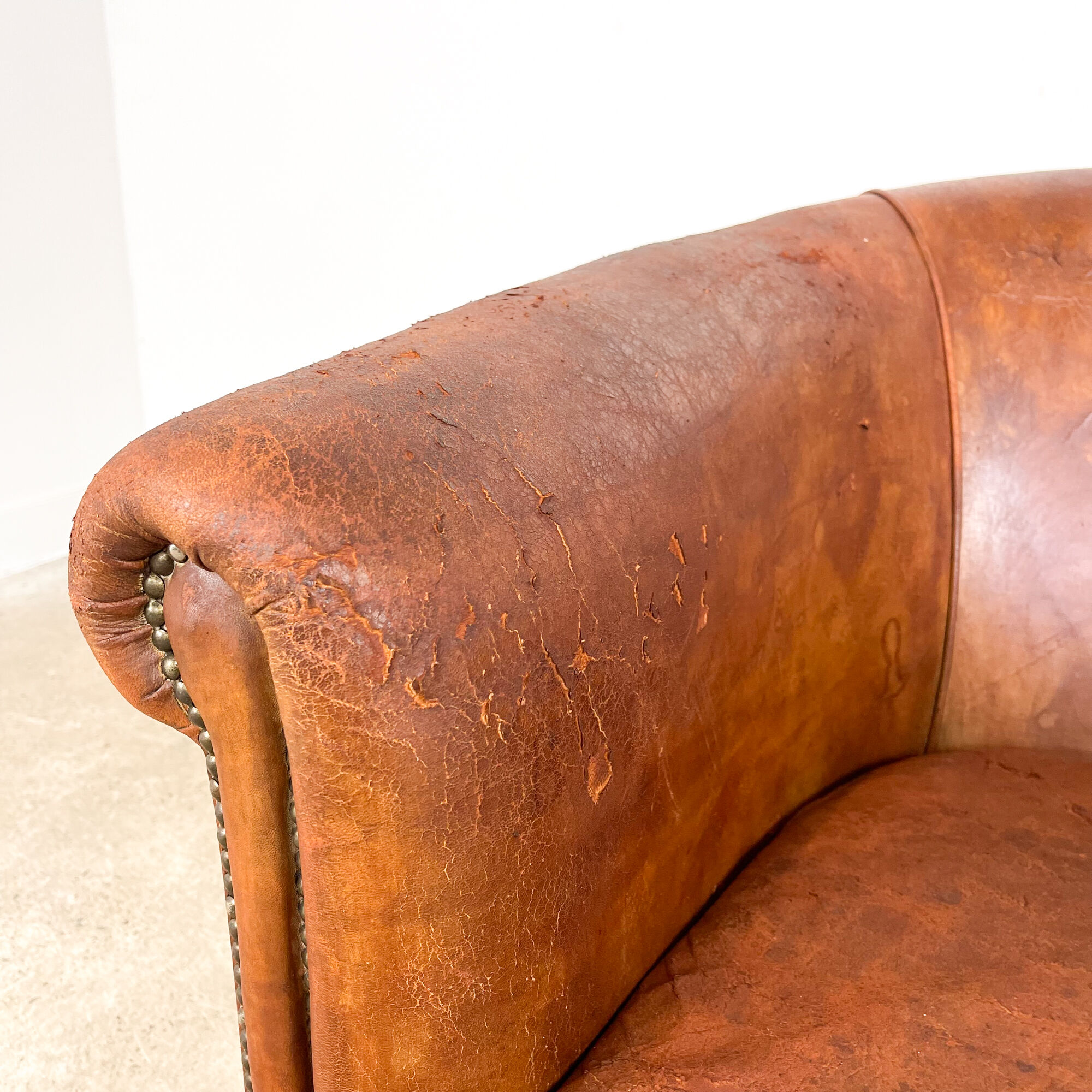 Vintage sheep leather club chair Aalten