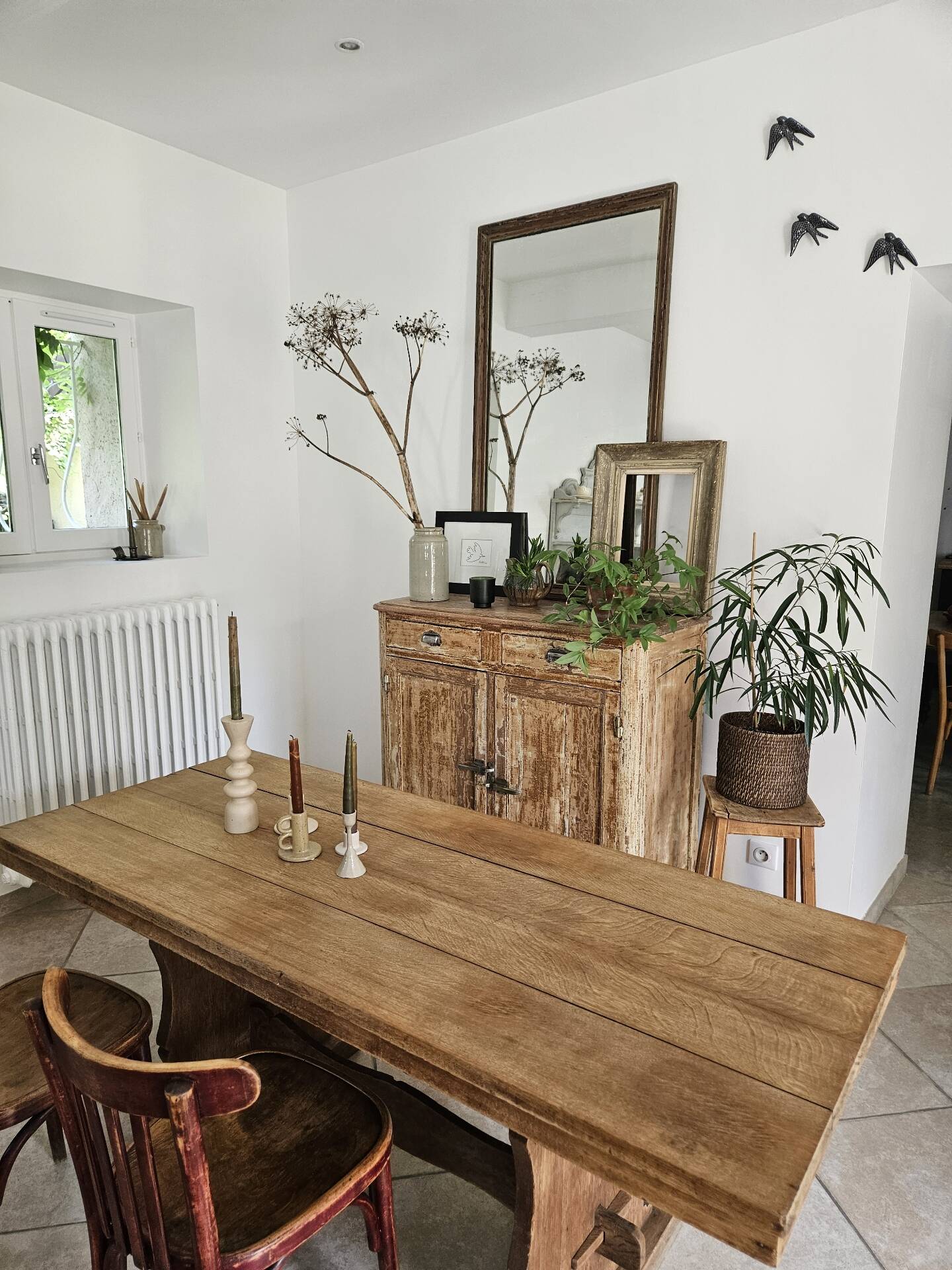 Monastery dining table, farmhouse, solid oak, antique vintage.