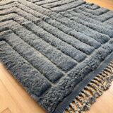 Tapis berbere gris fait main en laine