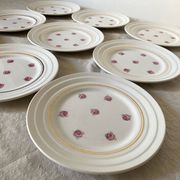 Assiettes à dessert St amand , Roses