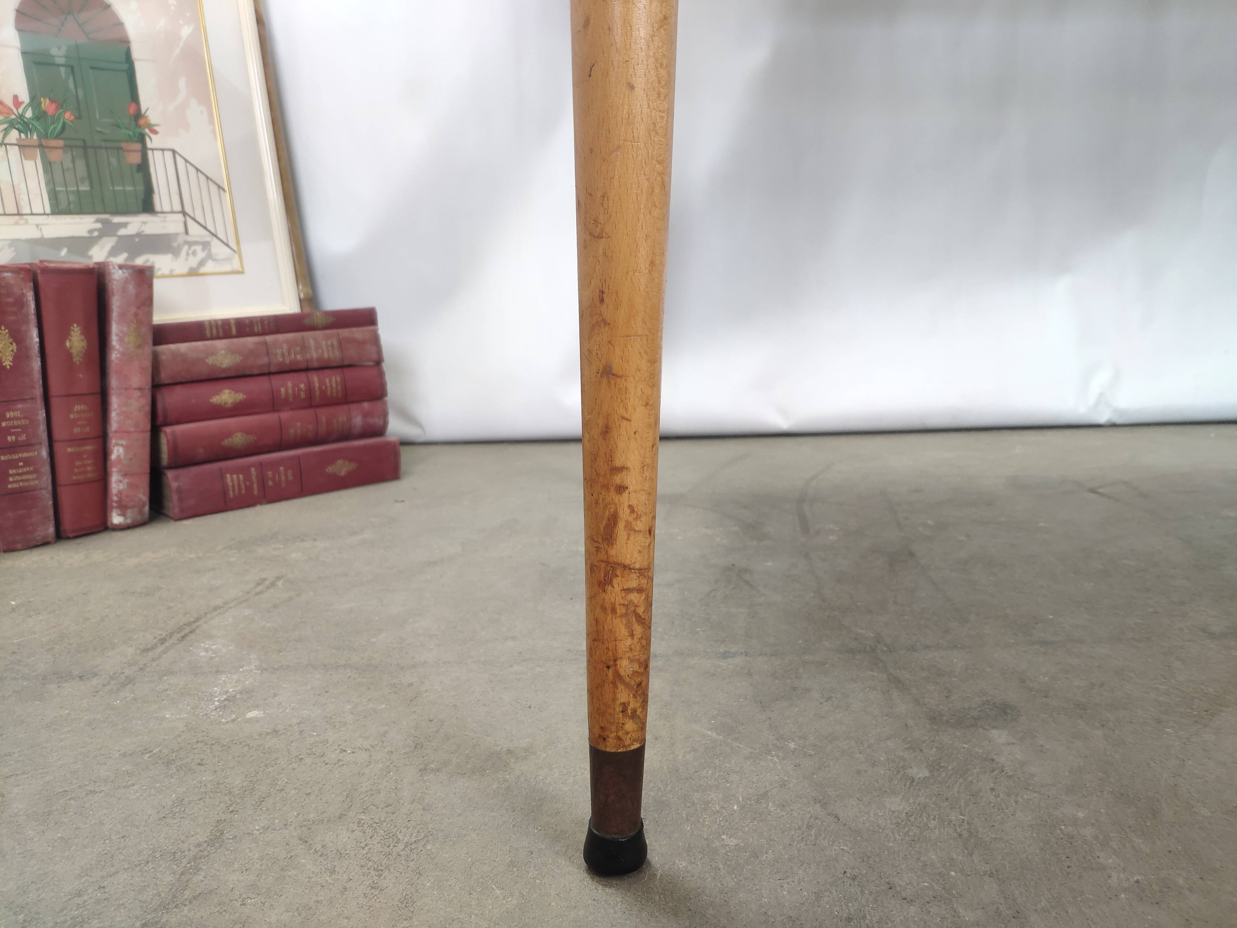 Dining table light oak foot vintage compass