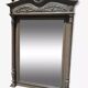 Antique carved mirror with a grey-green patina, Louis XVI style.