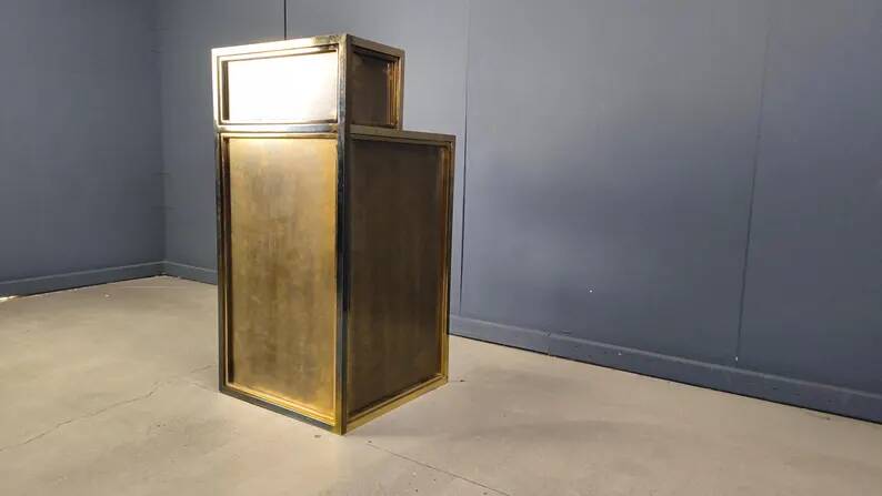 Vintage brass bar counter by Belgochrom, 1970s