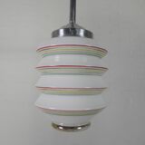 Vintage hanging lamp with glass shade, lantern model, 1950s