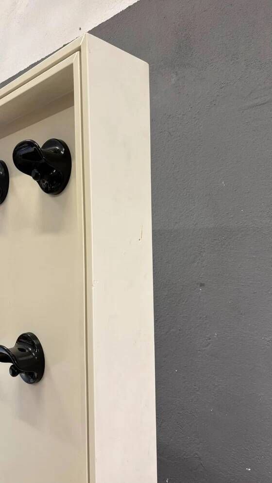 Mid-Century Modern Double-Sided Hall Stand with Mirror & Coat Hooks, 1960s, Europe