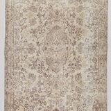 5x9 Vintage Brown Cream Classic Turkish Rug, 165x284Cm