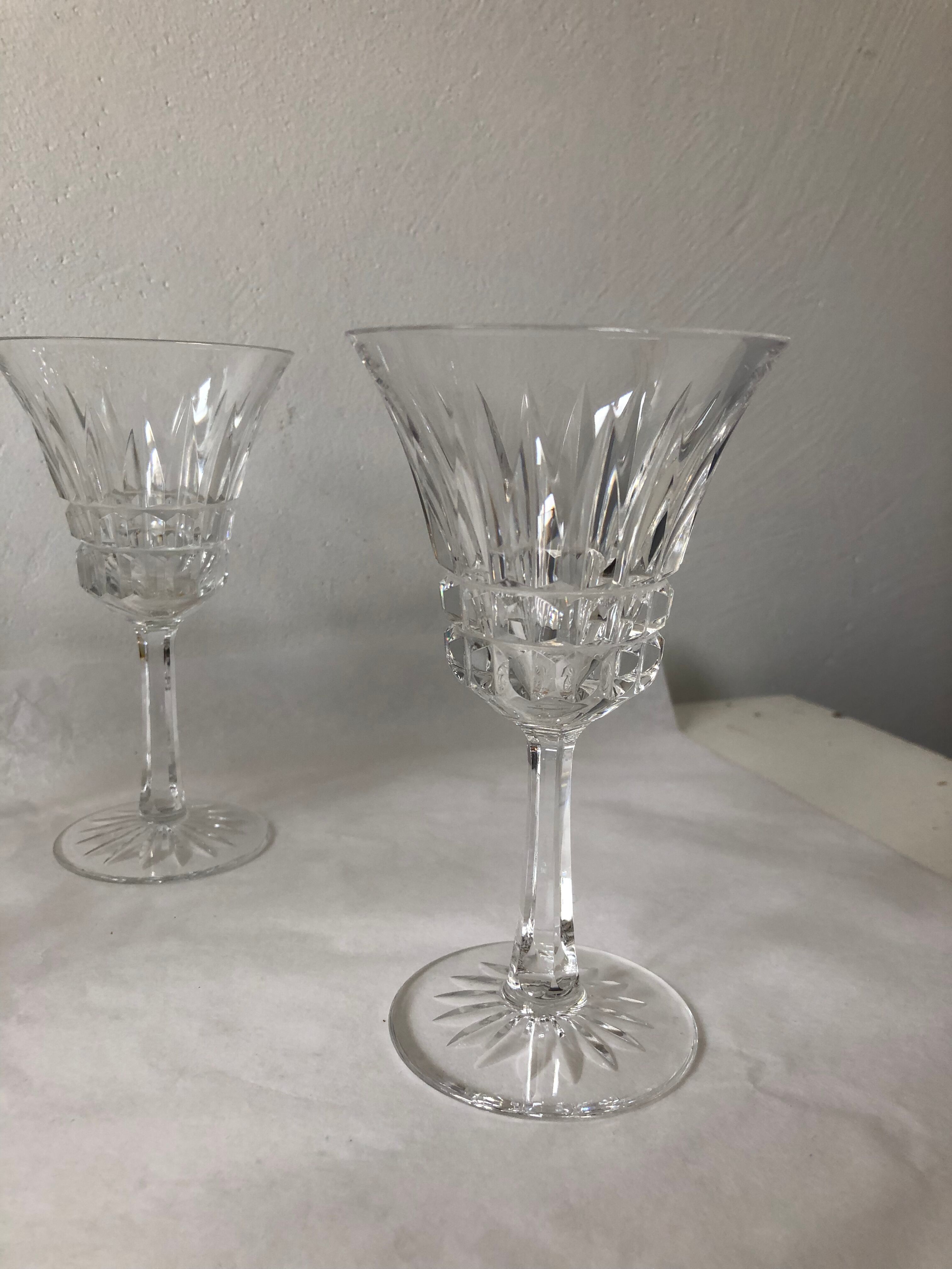 Suite of 6 former Baccarat crystal wine glasses