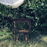 Tabouret tripode bois