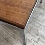 Modernist walnut and chrome coffee table