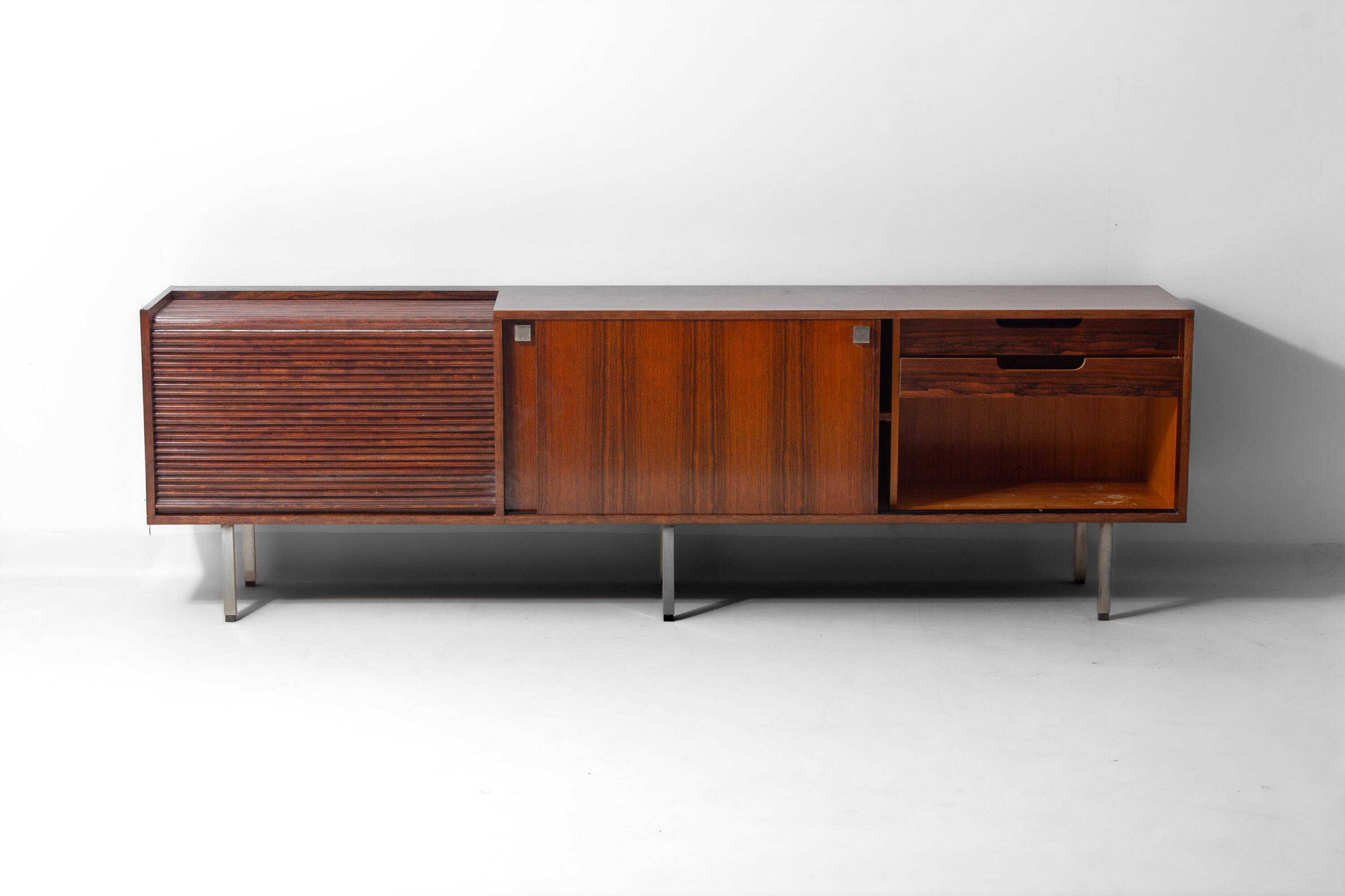Rare mid-century sideboard bar unit in teak by Belform, 1960