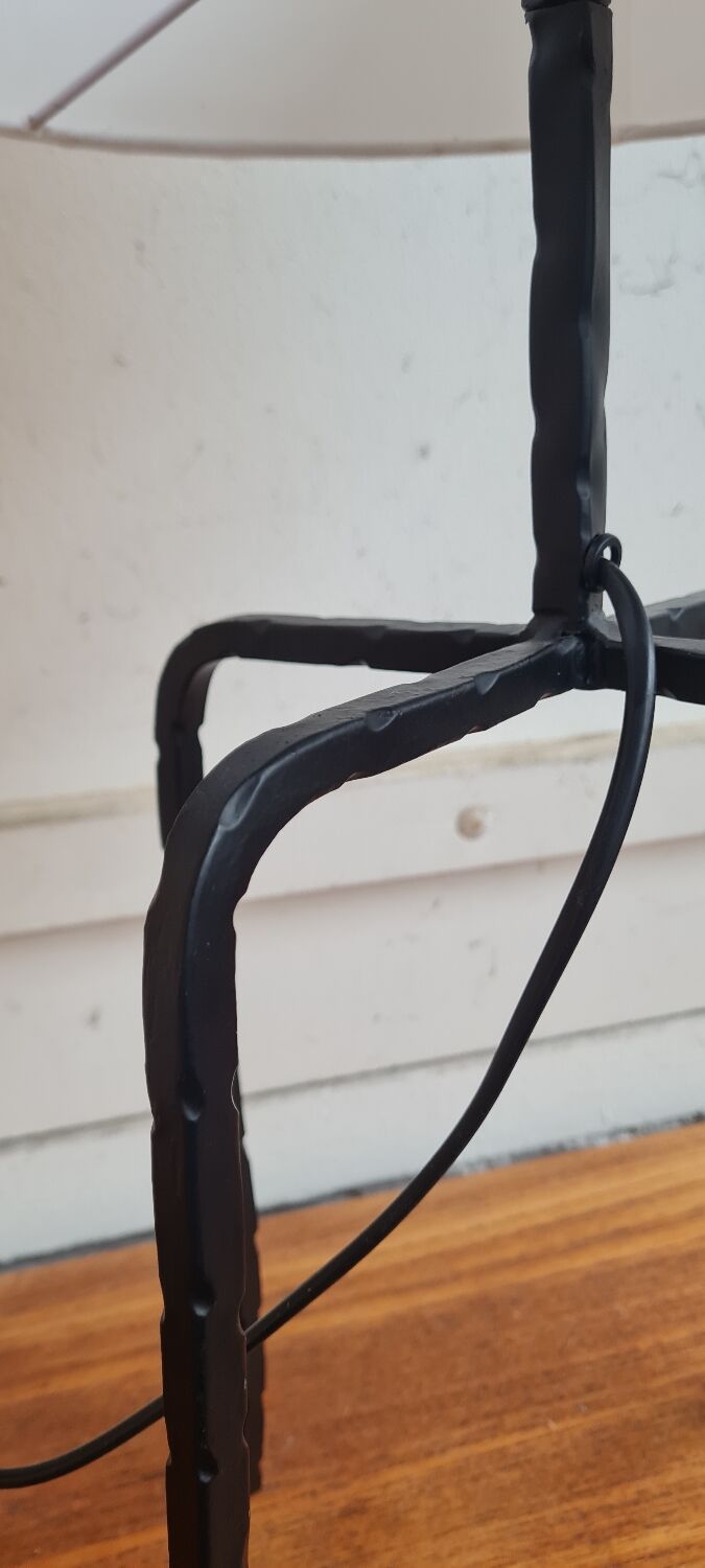 Brutalist wrought iron lamp