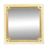 Vintage Louis XV Style Square Lacquered Mirror Circa 1950