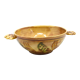 Handmade bowl made in yellow France with abstract foliage