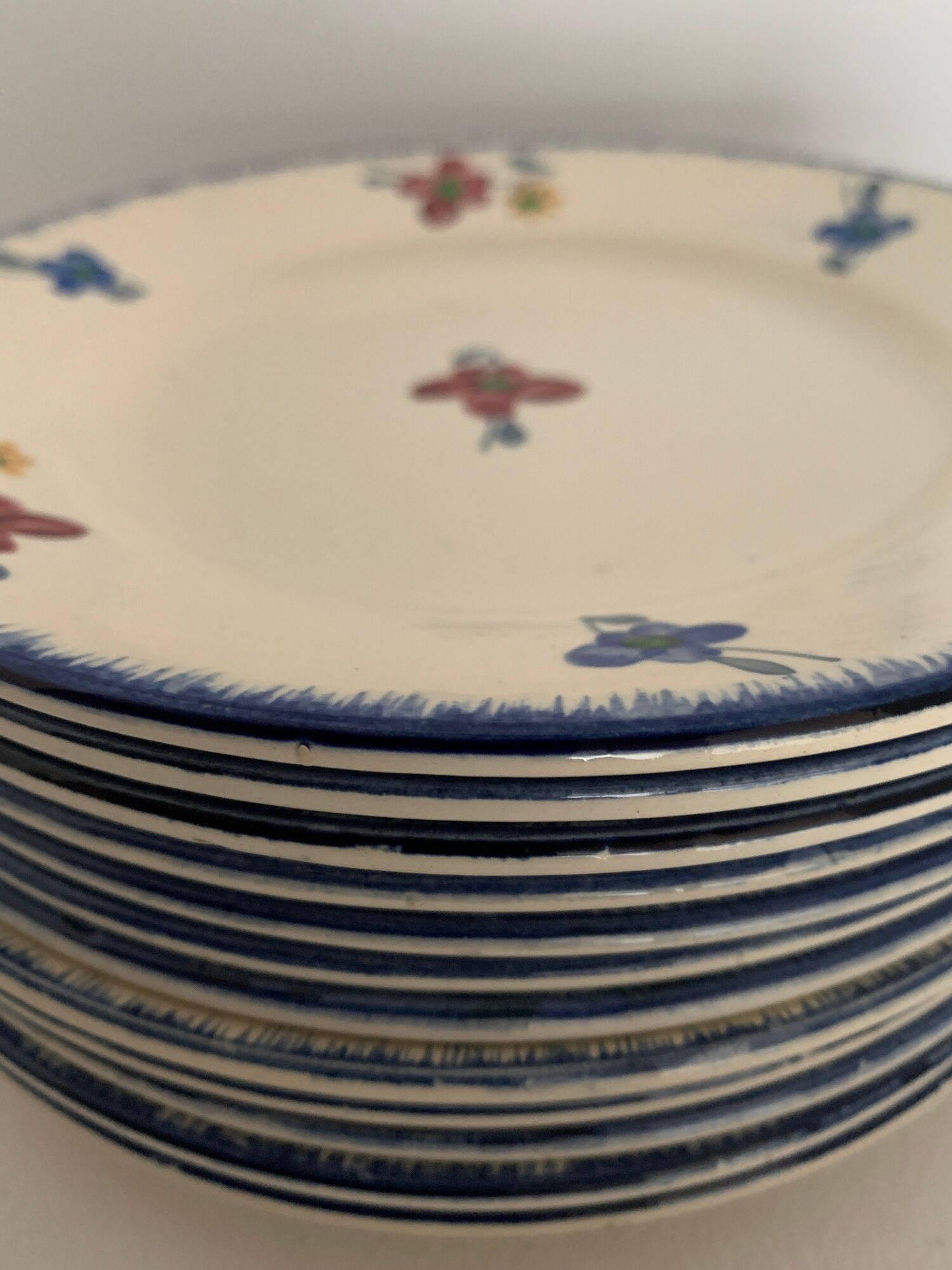 Dessert service 12 plates and 1 dish Mary Lou Digoin Sarreguemines