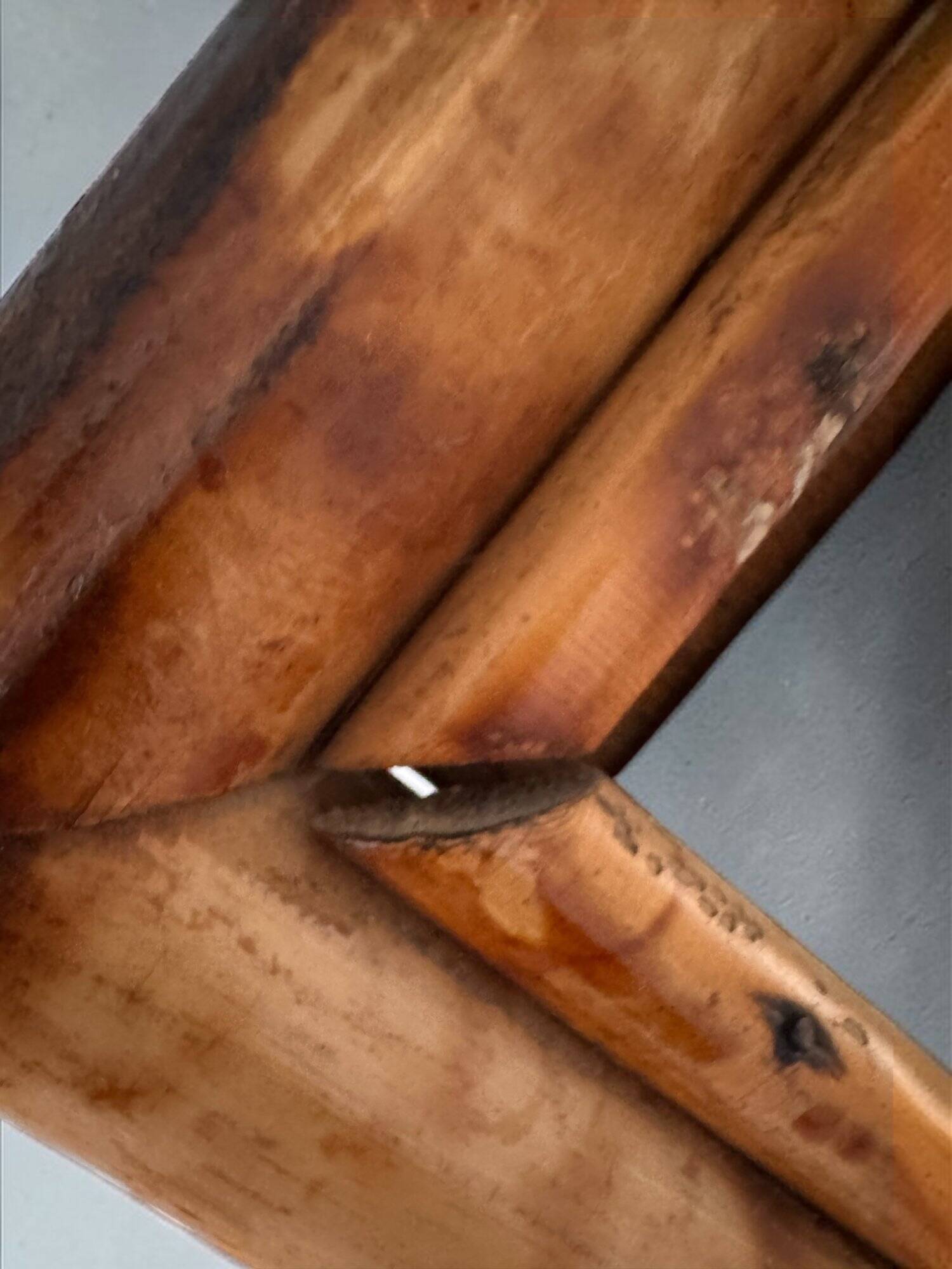 Antique bamboo wardrobe with mirror — exotic style, late 19th century