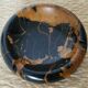 Vintage round ashtray in Italian black and gold Portoro marble.