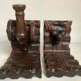 Pair of wooden bookends