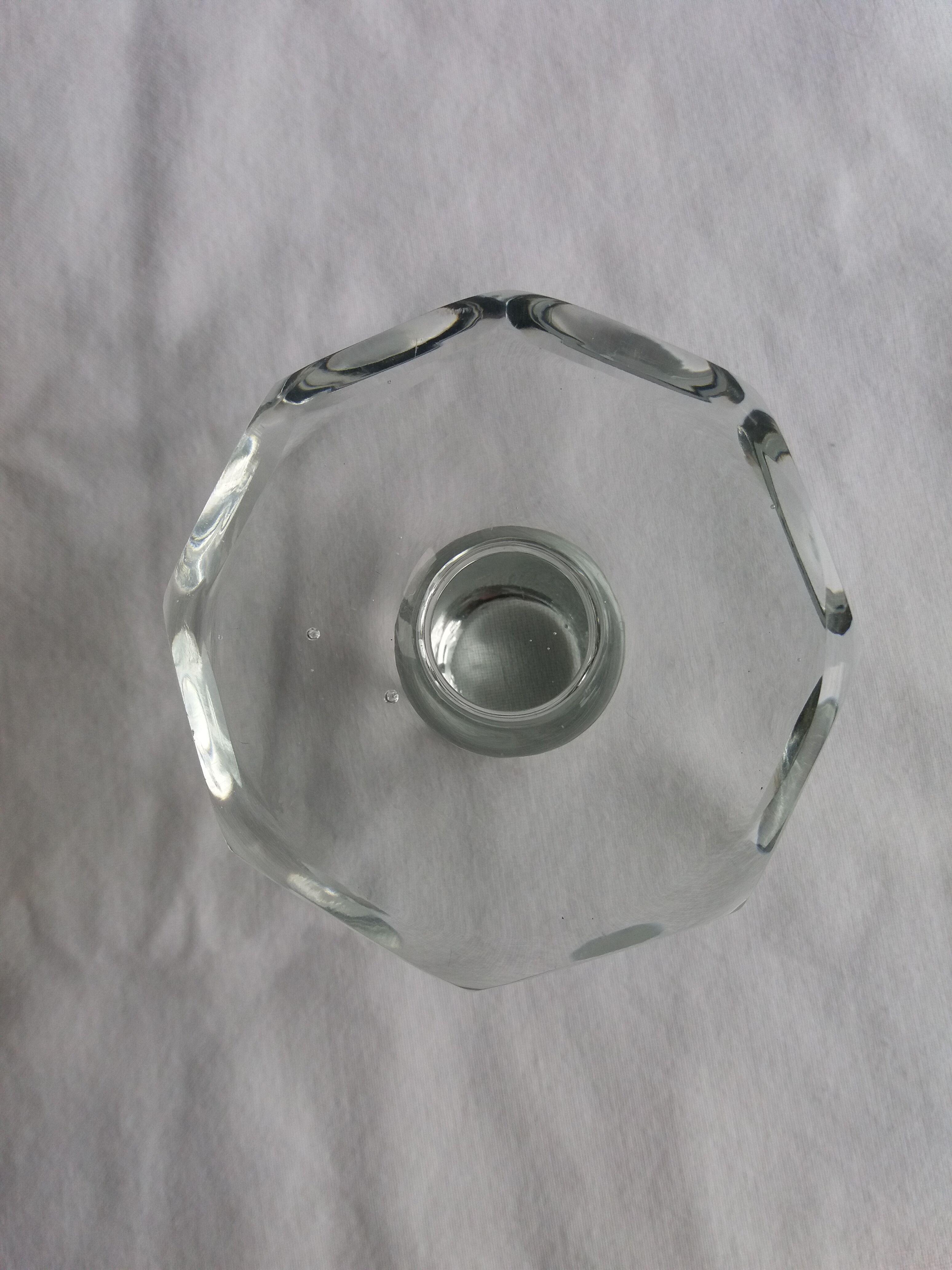 Carved blown glass decanter