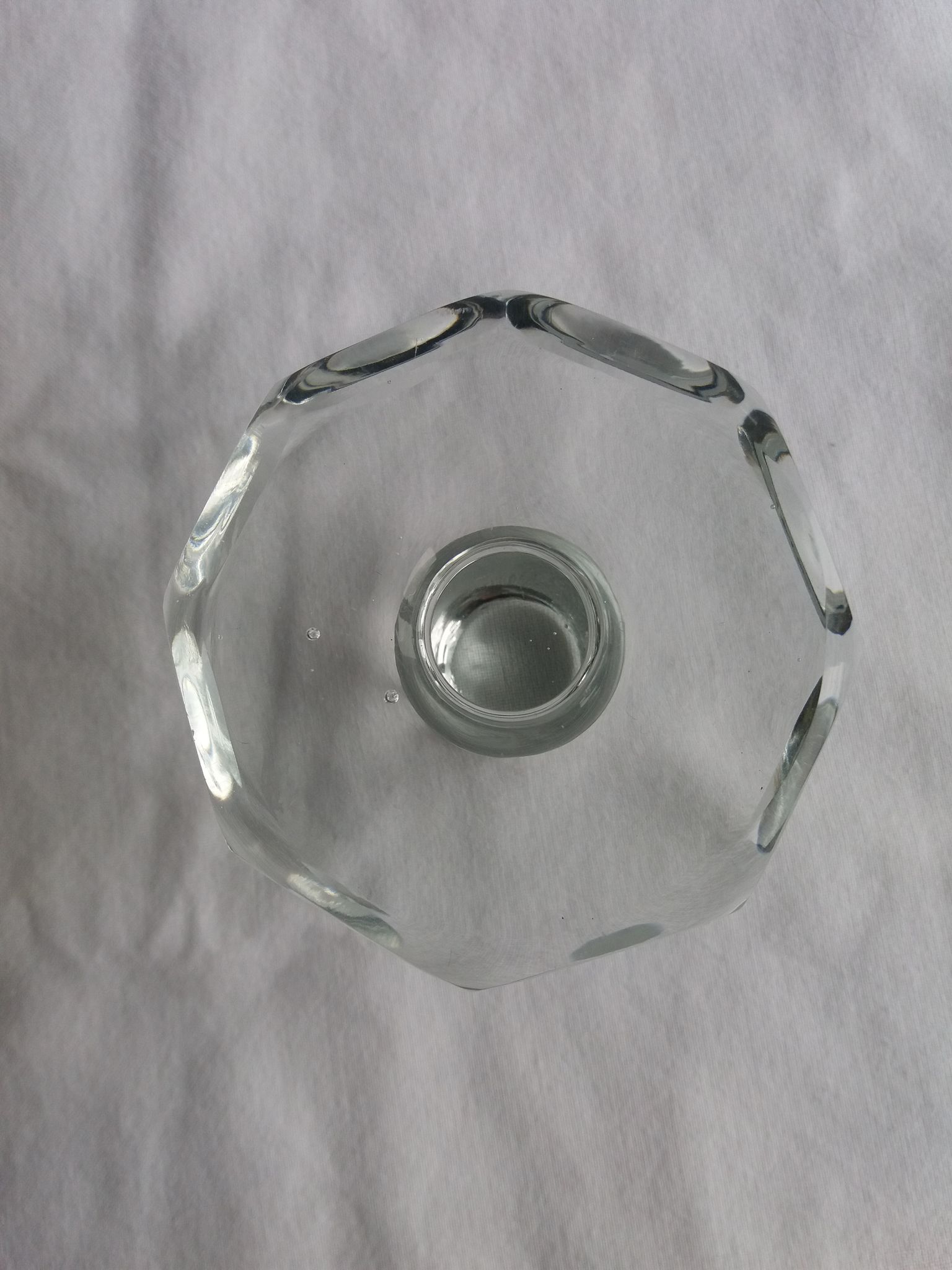 Carved blown glass decanter