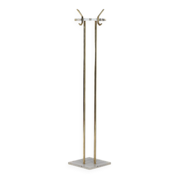 Hollywood Regency coat stand in acrylic and brass, 1980s